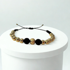 Pulsera con 14 balines italianos #6 y 1 balín central diamantado #8
