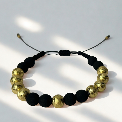 Pulsera con 6 balines neoprenos #8 y 9 balines diamantados #8