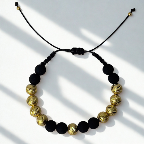 Pulsera con 6 balines neoprenos #8 y 9 balines diamantados #8