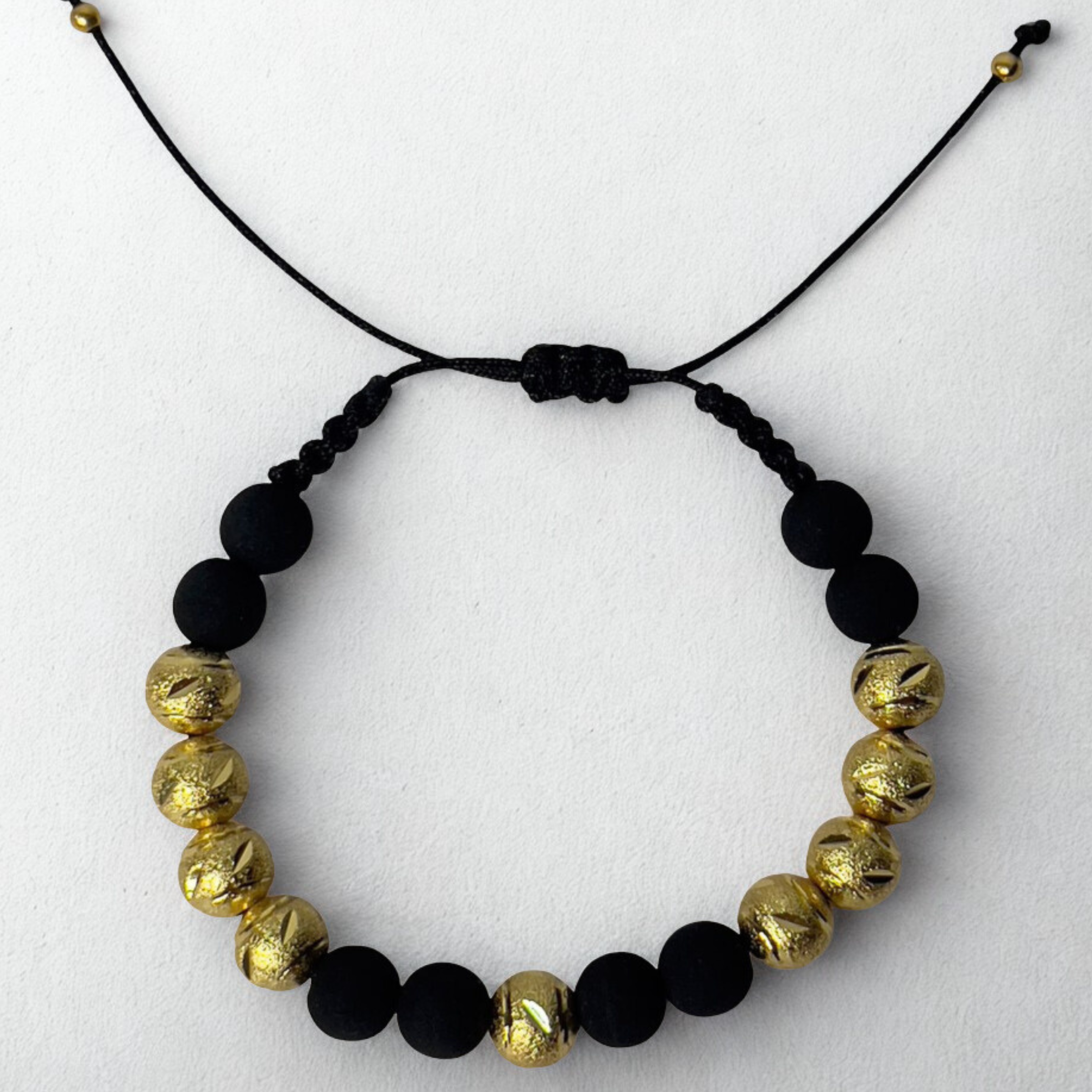 Pulsera con 6 balines neoprenos #8 y 9 balines diamantados #8