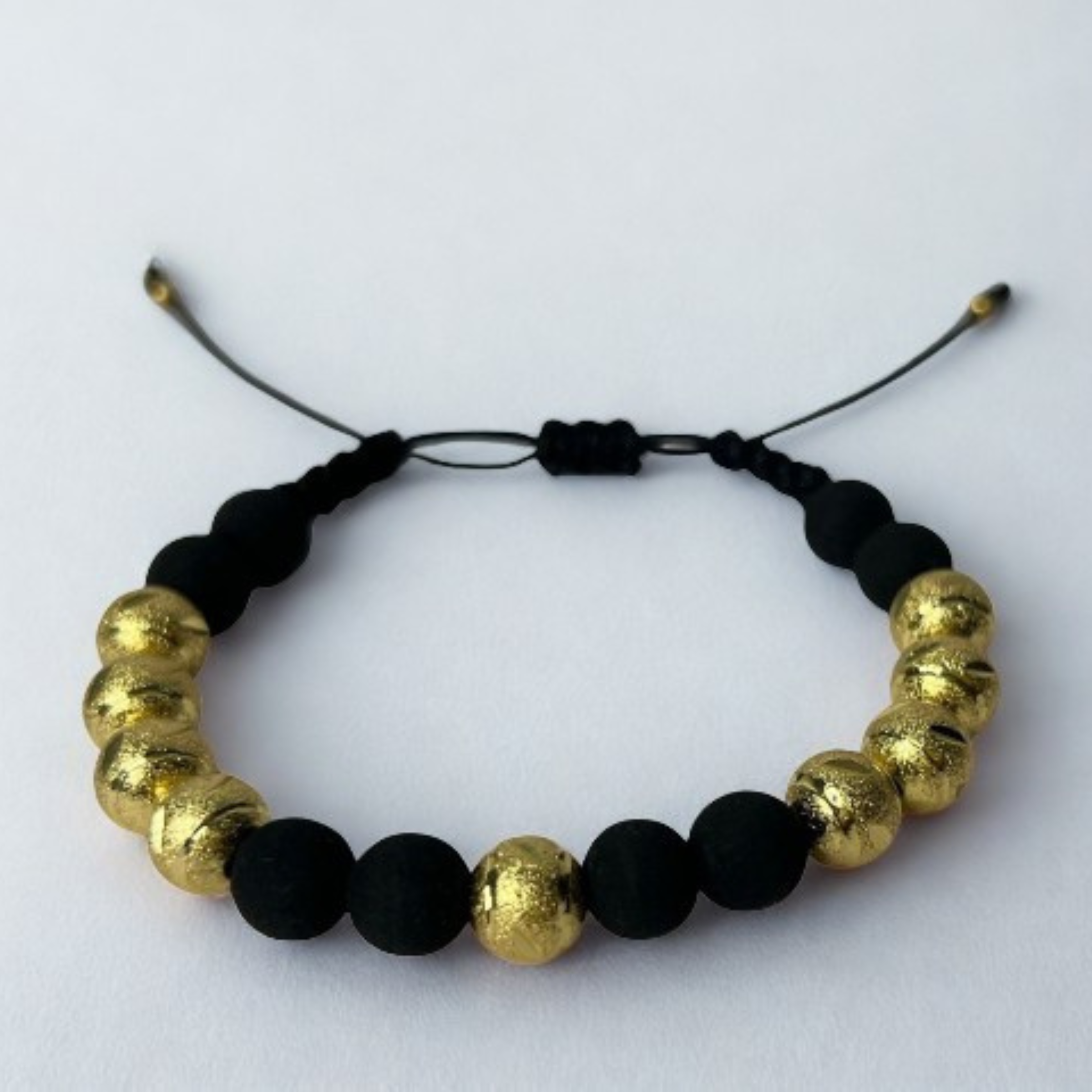 Pulsera con 6 balines neoprenos #8 y 9 balines diamantados #8