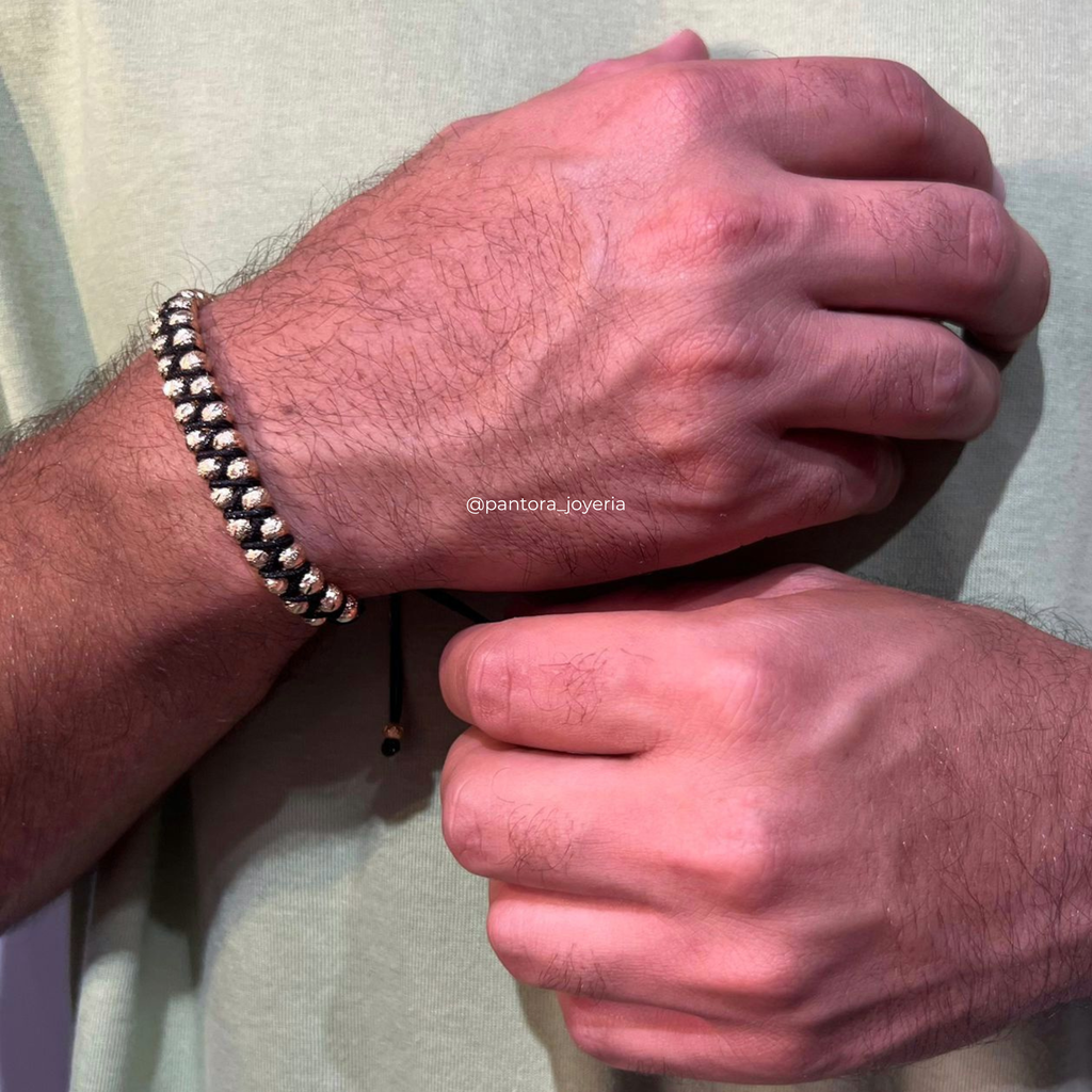 Pulsera doble carril con 36 balínes diamantados #5