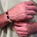 Pulsera con 6 balines neoprenos #8 y 9 balines diamantados #8