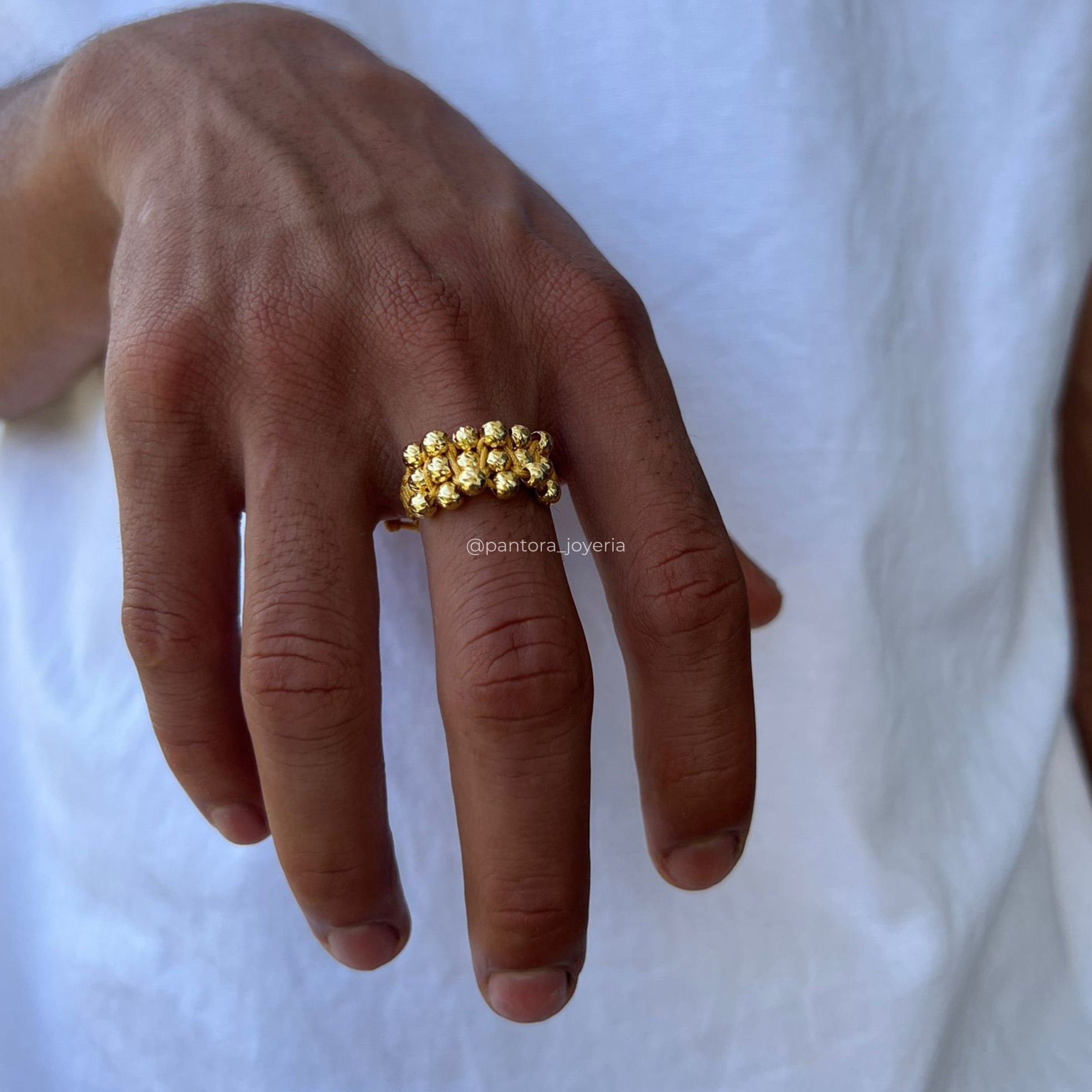 Anillo TRES CARRILES con balines italianos #4