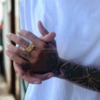 Anillo TRES CARRILES con balines italianos #4