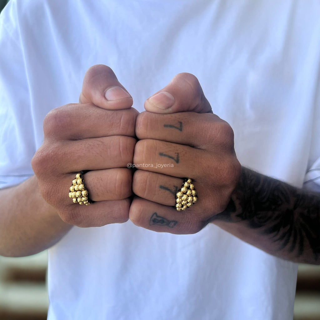 Anillo PIRÁMIDE invertida de balines italianos #4