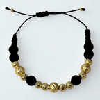 Pulsera con 8 balines italianos #6 y 3 balines centrales diamantados #8