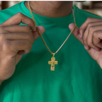 Combo Cadena Chinesca + Dije Cruz Cristo Relieve