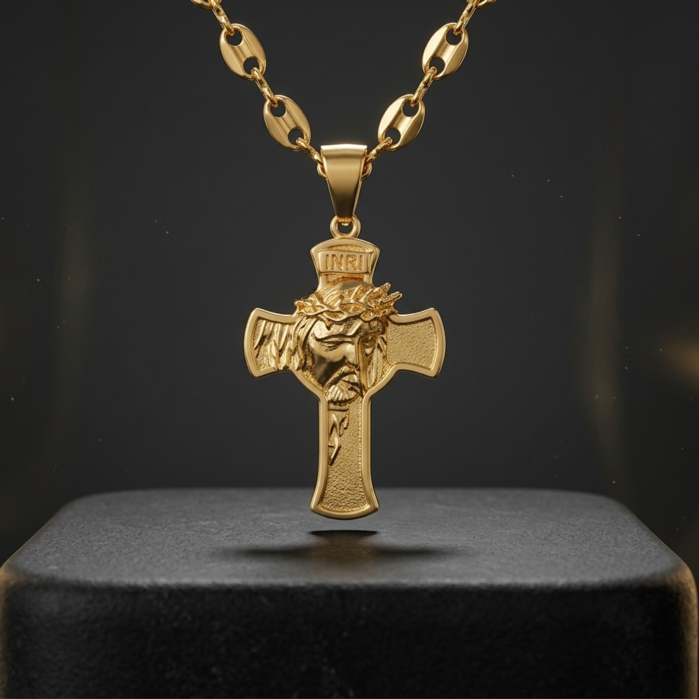 Combo Cadena Gucci + Cruz Rostro de Cristo